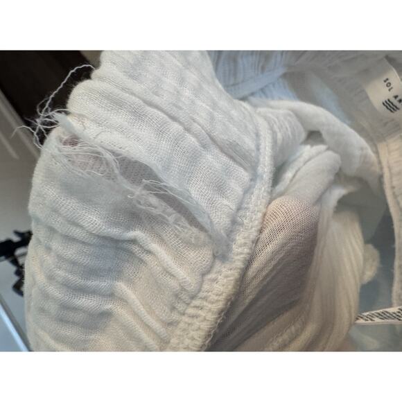 Sol Los Angeles Cotton Crepe Wide Leg Pants White XS - Picture 7 of 13